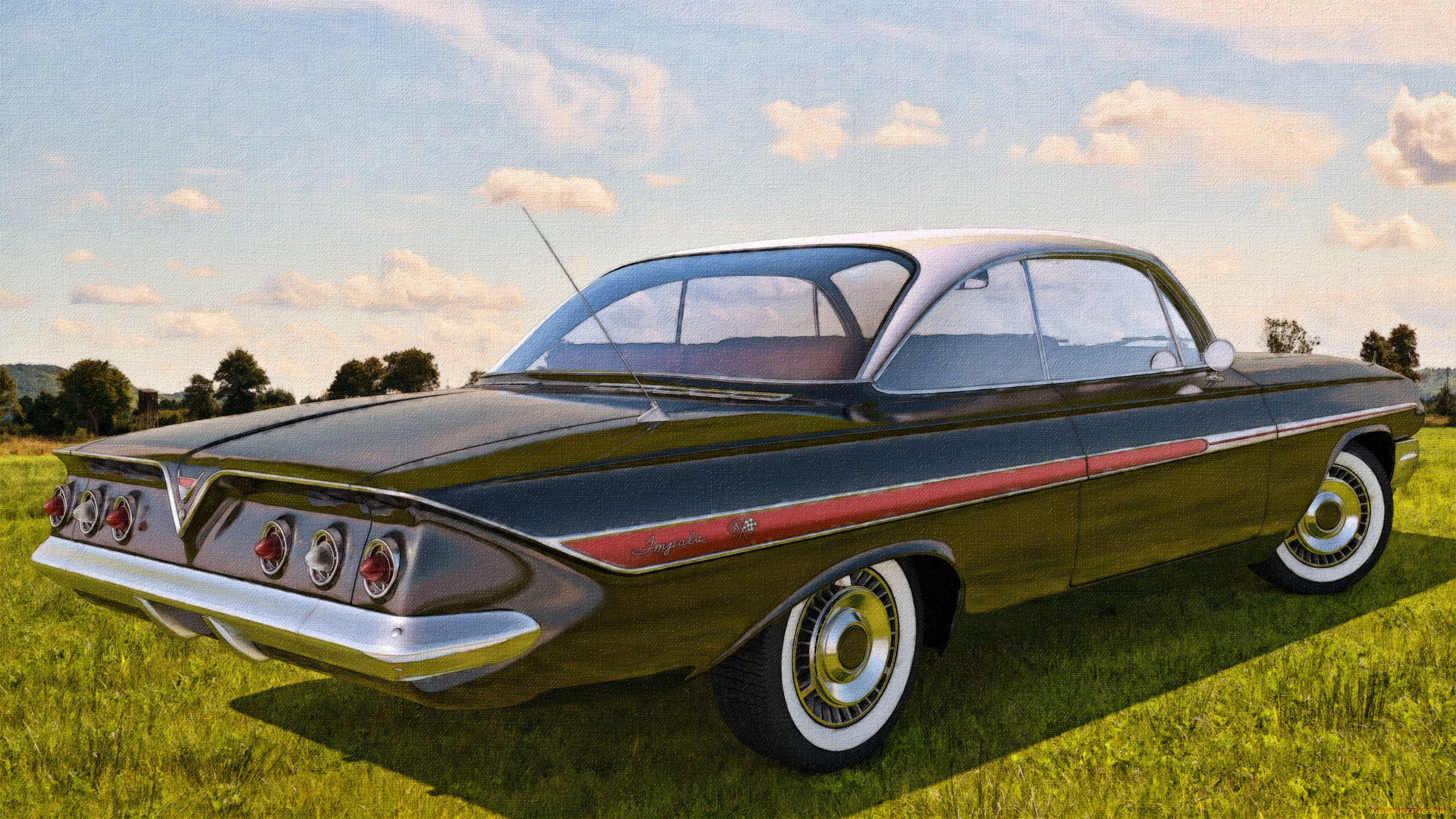 , 3, coupe, chevrolet, 1961, impala